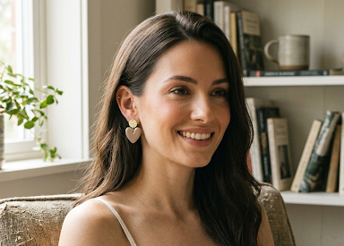 Boucles d'oreilles Valentines beiges